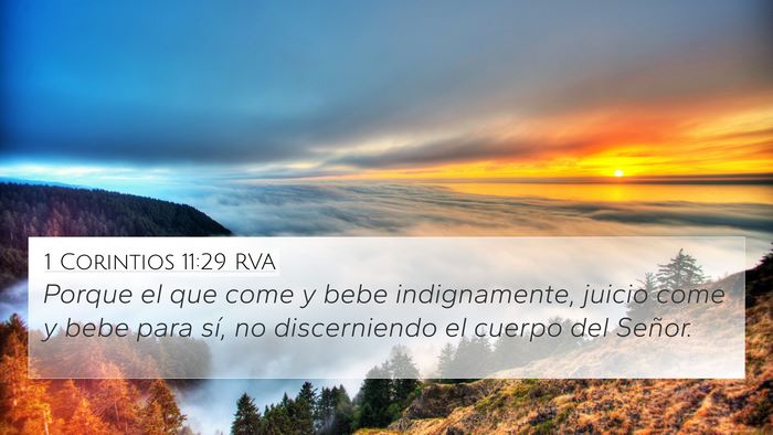 1 Corintios 11:29 RVA Bible Verse Image