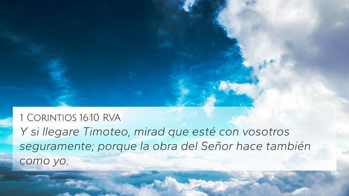 1 Corintios 16:10 RVA Bible Verse Image