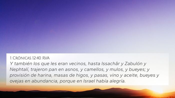 1 Crónicas 12:40 RVA Bible Verse Image