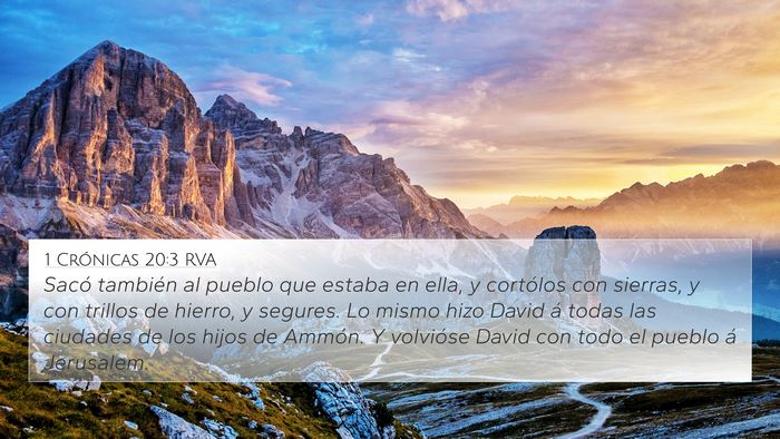 1 Crónicas 20:3 RVA Bible Verse Image