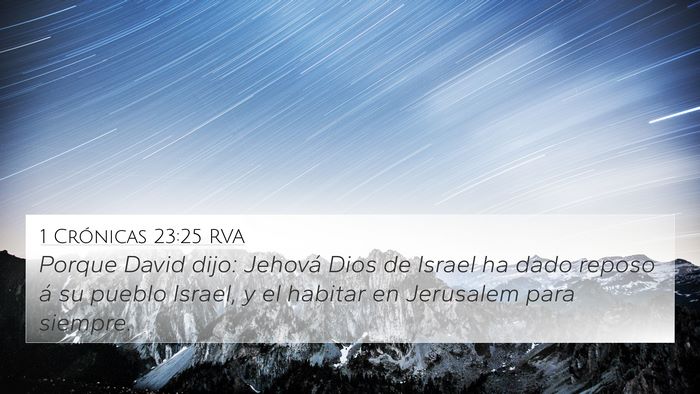 1 Crónicas 23:25 RVA Bible Verse Image