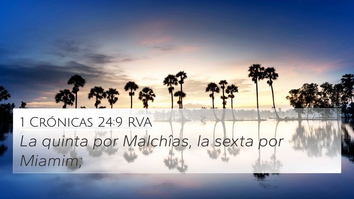 1 Crónicas 24:9 RVA Bible Verse Image
