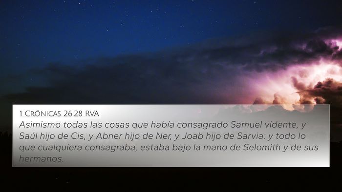 1 Crónicas 26:28 RVA Bible Verse Image