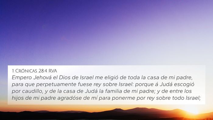 1 Crónicas 28:4 RVA Bible Verse Image