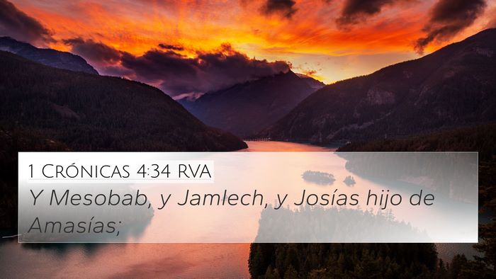1 Crónicas 4:34 RVA Bible Verse Image