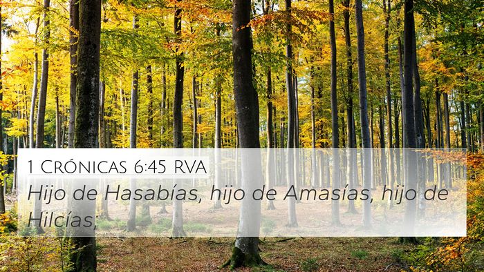 1 Crónicas 6:45 RVA 4K Wallpaper - Hijo de Hasabías, hijo de Amasías, hijo de - 4K Wallpaper Bible Verse