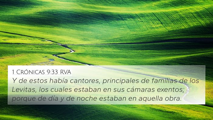 1 Crónicas 9:33 RVA Bible Verse Image