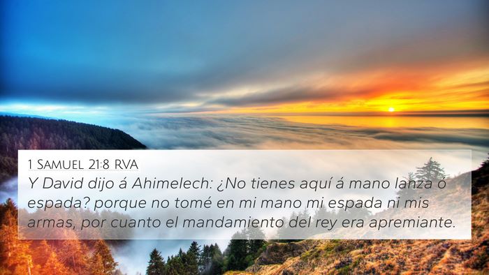 1 Samuel 21:8 RVA Bible Verse Image