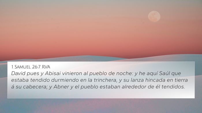 1 Samuel 26:7 RVA 4K Wallpaper - David pues y Abisai vinieron al pueblo de noche: - 4K Wallpaper Bible Verse
