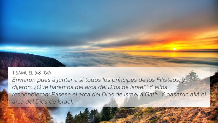 1 Samuel 5:8 RVA 4K Wallpaper - Enviaron pues á juntar á sí todos los - 4K Wallpaper Bible Verse