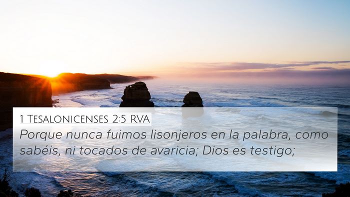 1 Tesalonicenses 2:5 RVA Bible Verse Image