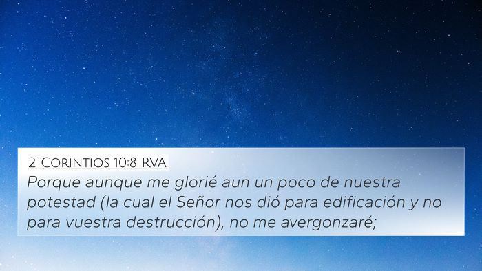 2 Corintios 10:8 RVA Bible Verse Image