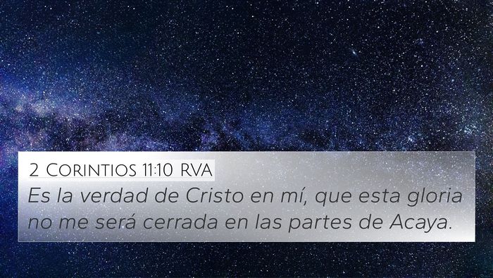 2 Corintios 11:10 RVA Bible Verse Image