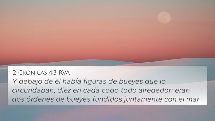 2 Crónicas 4:3 RVA 4K Wallpaper - Y debajo de él había figuras de bueyes que lo - 4K Wallpaper Bible Verse