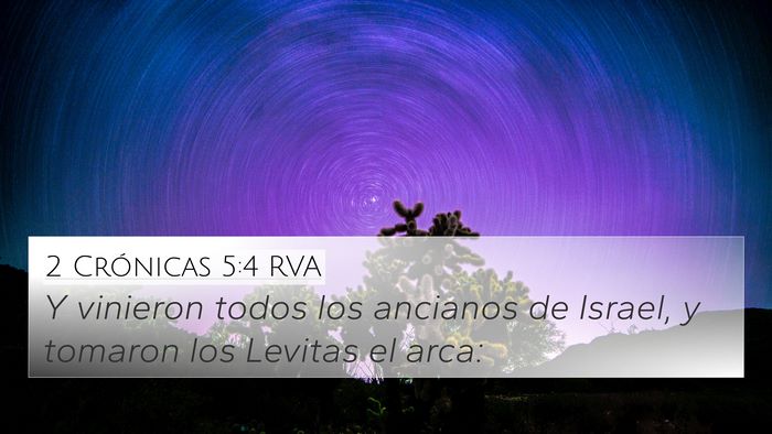 2 Crónicas 5:4 RVA 4K Wallpaper - Y vinieron todos los ancianos de Israel, y - 4K Wallpaper Bible Verse