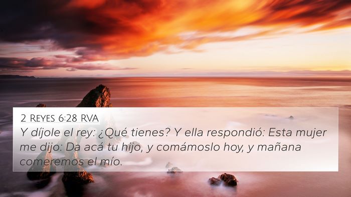 2 Reyes 6:28 RVA Bible Verse Image