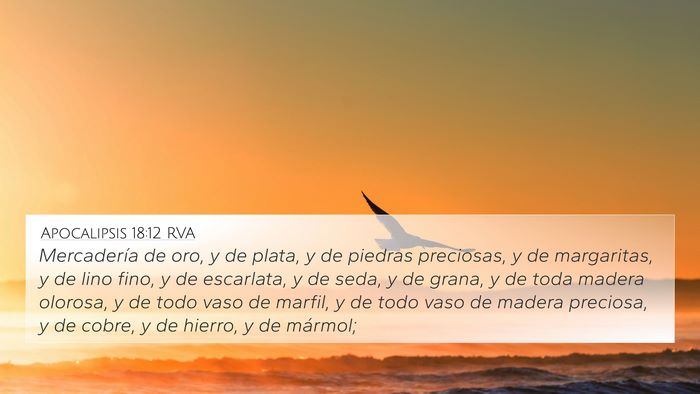 Apocalipsis 18:12 RVA Bible Verse Image