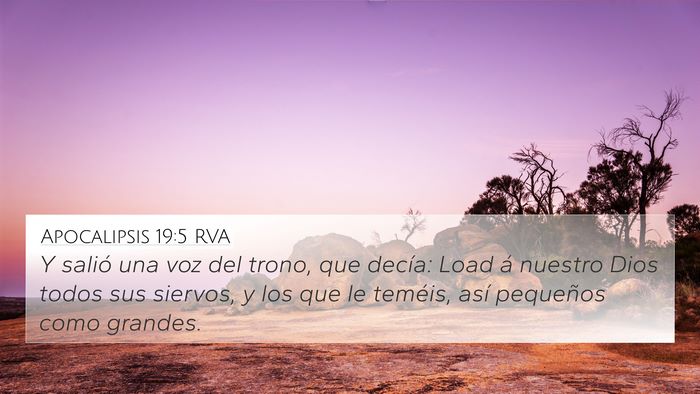 Apocalipsis 19:5 RVA Bible Verse Image