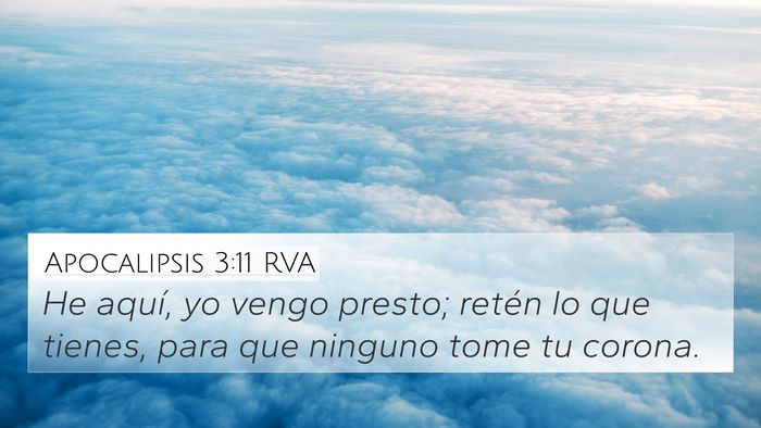 Apocalipsis 3:11 RVA Bible Verse Image