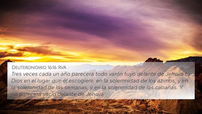 Deuteronomio 16:16 RVA Bible Verse Image