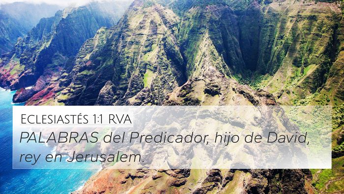 Eclesiastés 1:1 RVA 4K Wallpaper - PALABRAS del Predicador, hijo de David, rey en - 4K Wallpaper Bible Verse