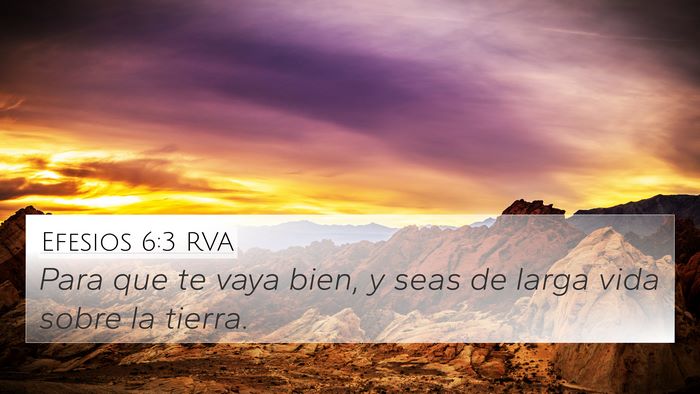 Efesios 6:3 RVA 4K Wallpaper - Para que te vaya bien, y seas de larga vida sobre - 4K Wallpaper Bible Verse