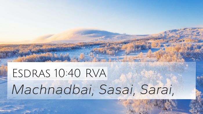 Esdras 10:40 RVA 4K Wallpaper - Machnadbai, Sasai, - 4K Wallpaper Bible Verse