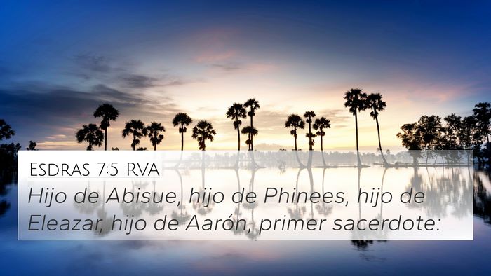 Esdras 7:5 RVA 4K Wallpaper - Hijo de Abisue, hijo de Phinees, hijo de Eleazar, - 4K Wallpaper Bible Verse