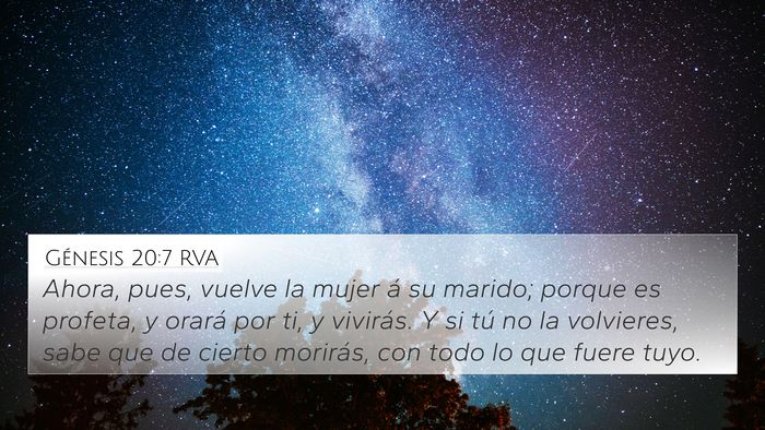 Génesis 20:7 RVA Bible Verse Image