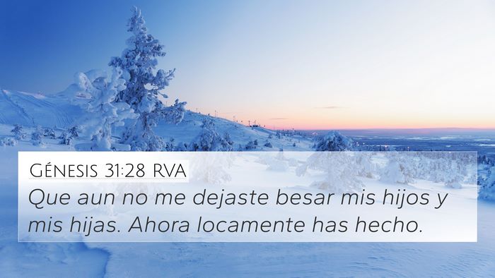 Génesis 31:28 RVA Bible Verse Image