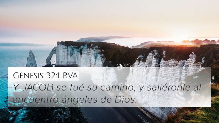 Génesis 32:1 RVA 4K Wallpaper - Y JACOB se fué su camino, y saliéronle al - 4K Wallpaper Bible Verse