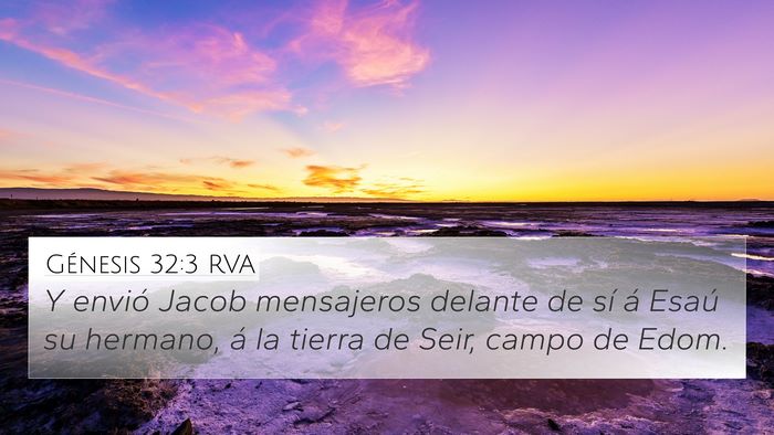 Génesis 32:3 RVA Bible Verse Image