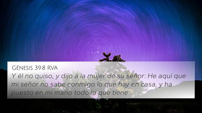 Génesis 39:8 RVA Bible Verse Image