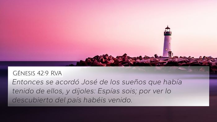 Génesis 42:9 RVA Bible Verse Image