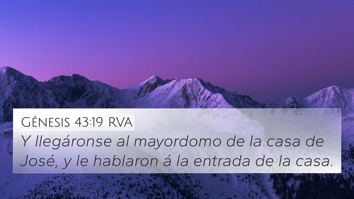 Génesis 43:19 RVA Bible Verse Image