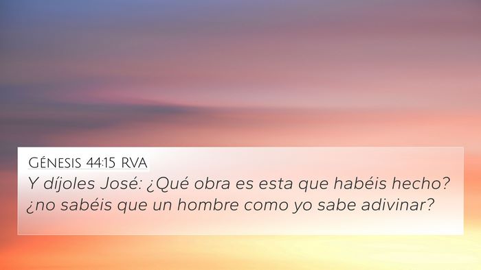 Génesis 44:15 RVA Bible Verse Image