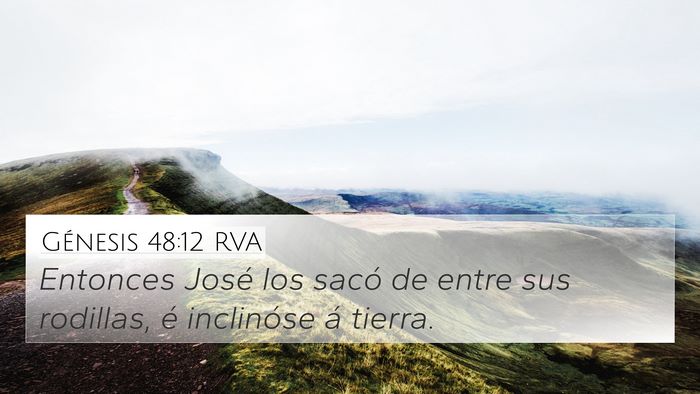 Génesis 48:12 RVA 4K Wallpaper - Entonces José los sacó de entre sus rodillas, - 4K Wallpaper Bible Verse