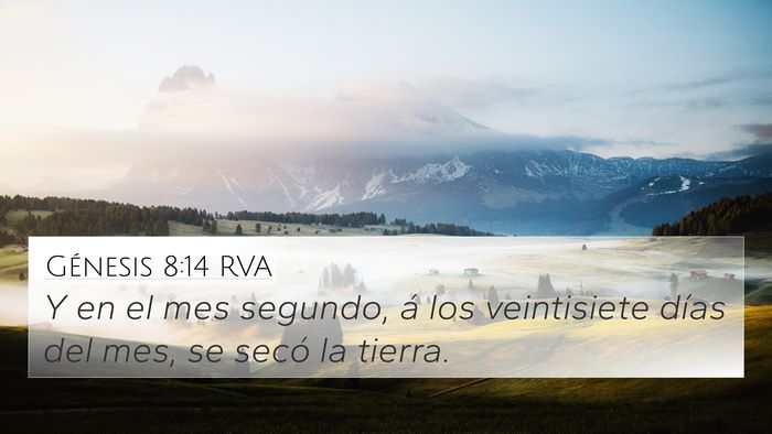 Génesis 8:14 RVA 4K Wallpaper - Y en el mes segundo, á los veintisiete días del - 4K Wallpaper Bible Verse