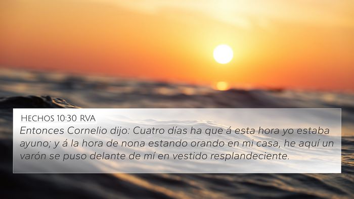 Hechos 10:30 RVA Bible Verse Image