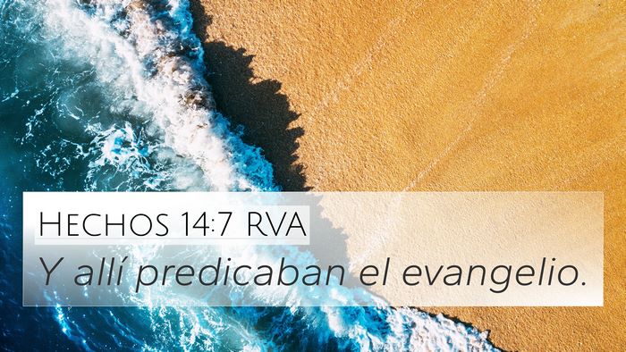 Hechos 14:7 RVA Bible Verse Image