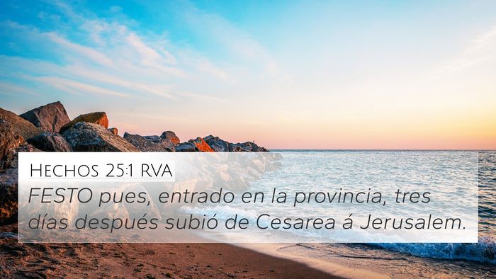Hechos 25:1 RVA Bible Verse Image