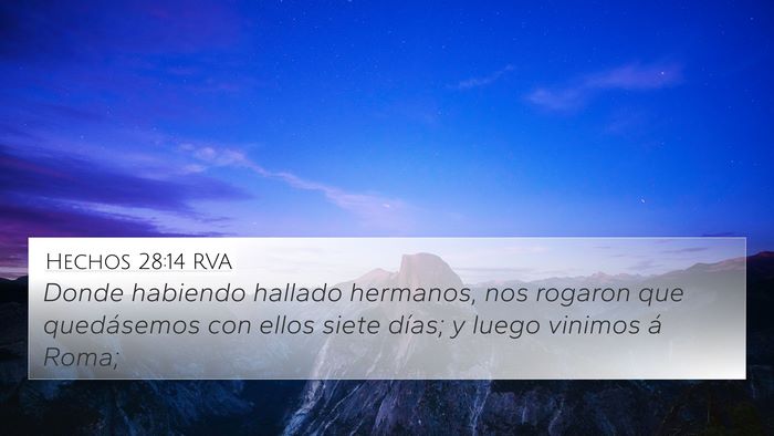 Hechos 28:14 RVA Bible Verse Image