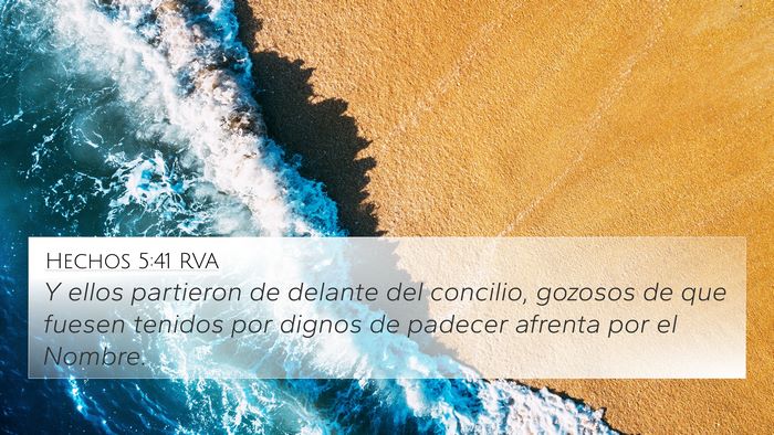 Hechos 5:41 RVA Bible Verse Image