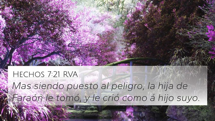 Hechos 7:21 RVA 4K Wallpaper - Mas siendo puesto al peligro, la hija de Faraón - 4K Wallpaper Bible Verse