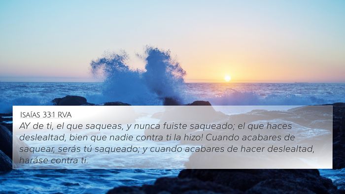Isaías 33:1 RVA Bible Verse Image