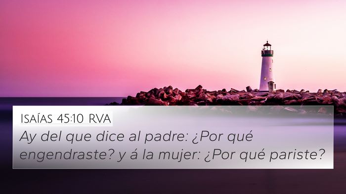Isaías 45:10 RVA 4K Wallpaper - Ay del que dice al padre: ¿Por qué engendraste? - 4K Wallpaper Bible Verse
