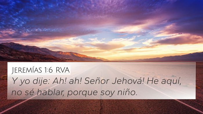 Jeremías 1:6 RVA Bible Verse Image