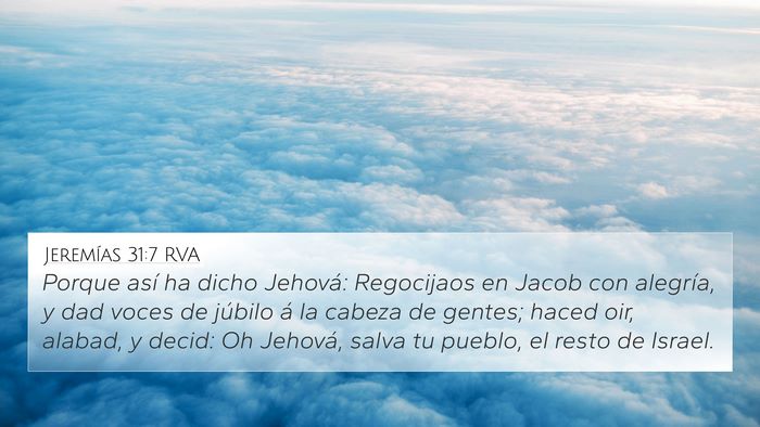 Jeremías 31:7 RVA Bible Verse Image