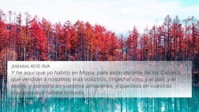 Jeremías 40:10 RVA Bible Verse Image