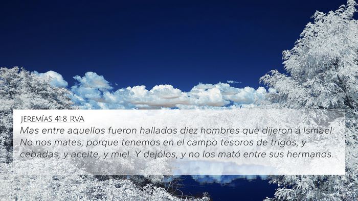 Jeremías 41:8 RVA 4K Wallpaper - Mas entre aquellos fueron hallados diez hombres - 4K Wallpaper Bible Verse